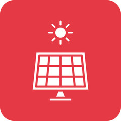 Solar Panel Line Color Icon