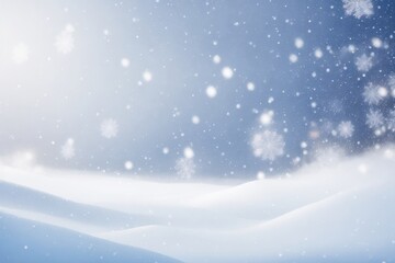 Naklejka premium Beautiful winter snow background banner with snow. ai generative