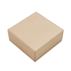 a brown Square Corrugated Box image isolated on a white background