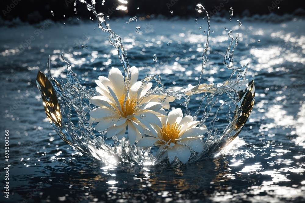 Poster purity transparency water splashing. ai generative