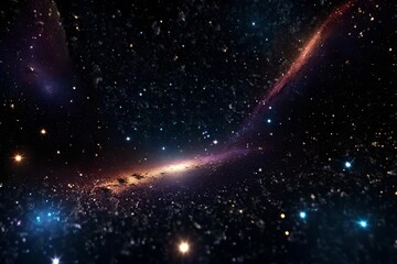 Cosmic background of stars and galaxies. A dark infinite universe with shining stars and constellations.