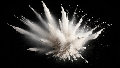 Isolated White Powder Burst on Dark