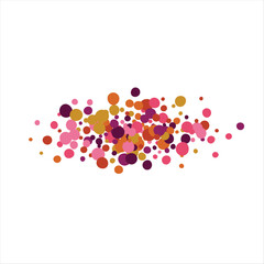 Fototapeta premium Round frame made of colored circles. banner Place for text. Horizontal background. Vector illustration.