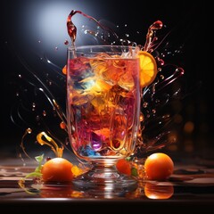 Delicious cocktail real style illustration wallpaper masterpi Ai generated art