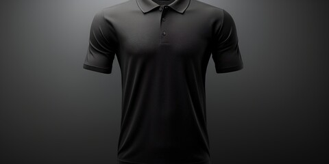 Polo shirt short Sleeve print mockup, Black color Front and back, copy space