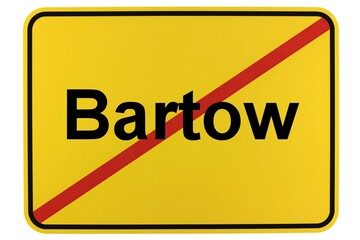 Illustration eines Ortsschildes der Gemeinde Bartow in Mecklenburg-Vorpommern