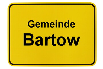 Illustration eines Ortsschildes der Gemeinde Bartow in Mecklenburg-Vorpommern