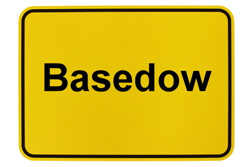 Illustration eines Ortsschildes der Gemeinde Basedow in Mecklenburg-Vorpommern