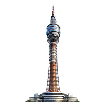 telecommunications tower, isolated on transparent background, png file