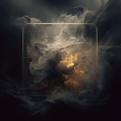 Demon inside a shattering glass cube dissolving Ai generated art