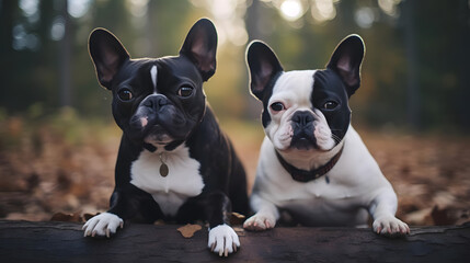 French Bulldog and Boston Terrier Mix, Frenchton Love, Generative AI