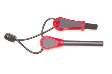 ignition steel for striking fire on a white background