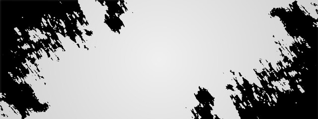 Grungy black ink splat on gray background