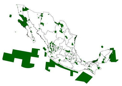 Mapa de las Áreas Naturales de México