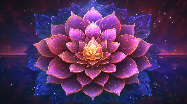 detailed illustration artwork lotus mandala light mandala yoga image Ai generated art