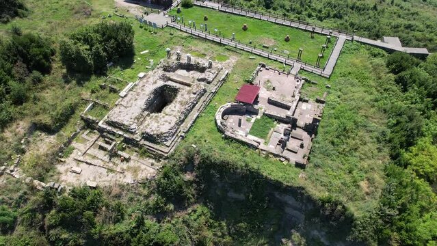 Turkey, black sea coast, aerial view filyos province. Filyos Castle