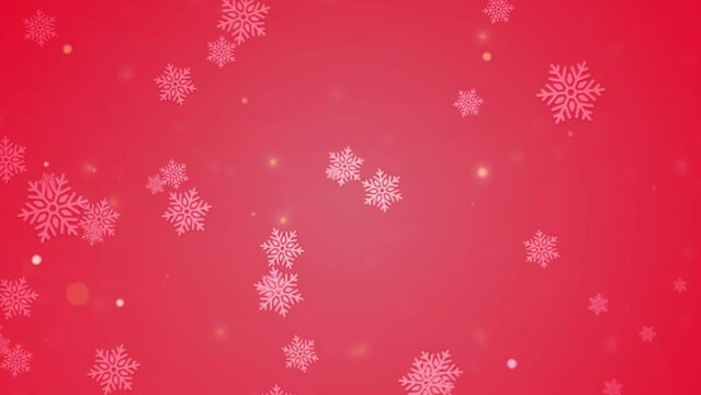 snowflake flying background. Christmas red background.
Winter frame background. 4K loop animated frame.