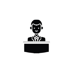 Reception icon. Simple style reception theme poster background symbol. Reception brand logo design element. Reception t-shirt printing. Vector for sticker.