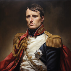 Portrait of of Napoleon Bonaparte build with IA, emperor of Europe  - obrazy, fototapety, plakaty