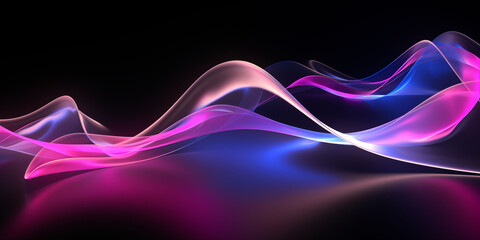 Abstract futuristic background with glowing wave and neon lines. Spiritual energy concept.