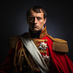 Portrait of of Napoleon Bonaparte build with IA, emperor of Europe 