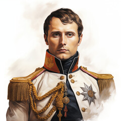 Portrait of of Napoleon Bonaparte build with IA, emperor of Europe 