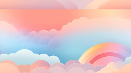 Fototapeta na wymiar a picture of a sky with clouds and a rainbow in the middle of the picture and a rainbow in the middle of the picture. generative ai