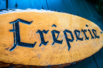 typical crepes sign at a market