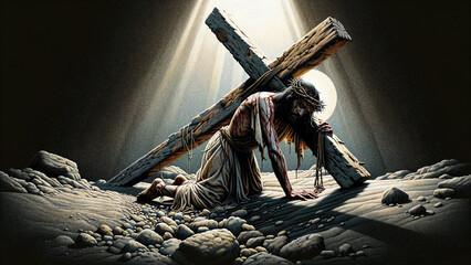 Caring of the Cross: Suffering, Sacrifice and Torment of Jesus, during the passion of Christ and Stations of the Cross.