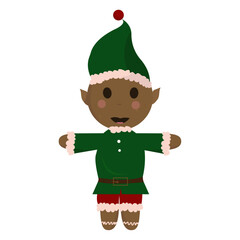 Gingerbread christmas elf cookie. Noel holiday sweet dessert.Xmas vector illustration.