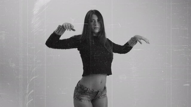 dancer in winter knitwear