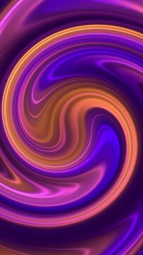 Vertical video - colorful swirling neon colored purple, pink and gold liquid motion background. This trippy psychedelic swirl pattern background is full HD and a seamless loop.