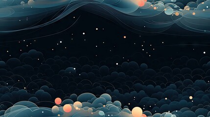  a painting of a night sky with a lot of stars and a lot of bubbles in the sky and a lot of bubbles in the water.  generative ai - obrazy, fototapety, plakaty