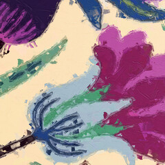 Oil painting and various beautiful flower illustrations for weddings