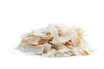 Coconut chips isolated on a white background