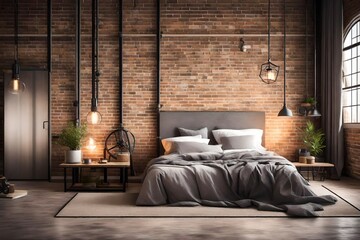 Industrial style bedroom 