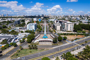 Aerial view of the Santo Domingo, Capital Of Dominican Republic, its beautiful streets and...