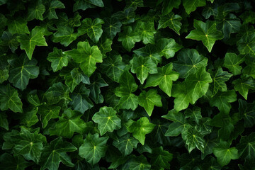Fototapeta na wymiar Top-down view of fresh ivy, external surface material texture