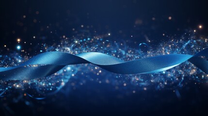 background blue ribbons with sparkles.