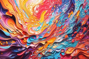 Abstract painting with vibrant colors . Fantasy concept Illustration painting.