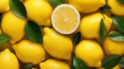 background of ripe lemons.
