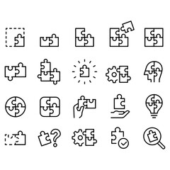 Puzzle Icons vector design