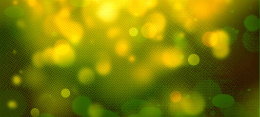 Obraz premium Green bokeh widescreen background for seasonal, holidays, event and celebrations