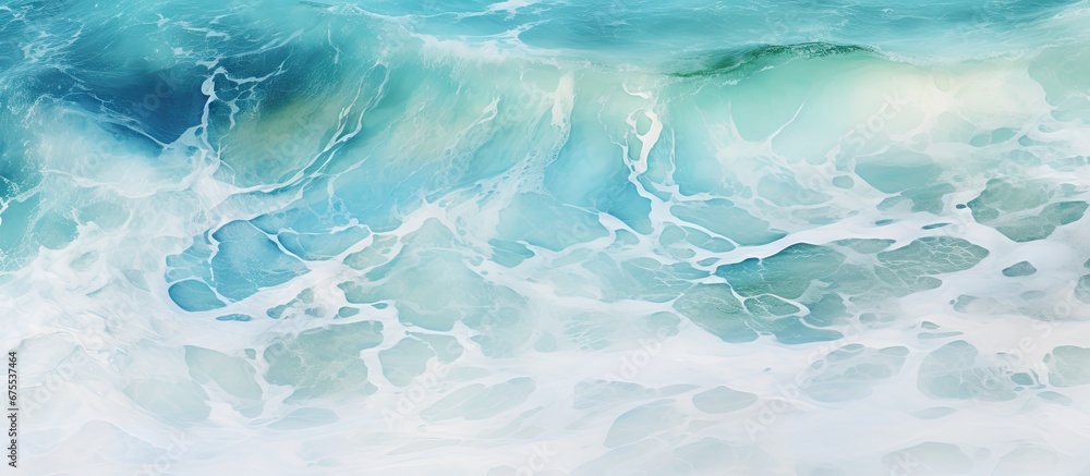 Poster the abstract pattern of the sea s waves creates a mesmerizing texture against the backdrop of nature