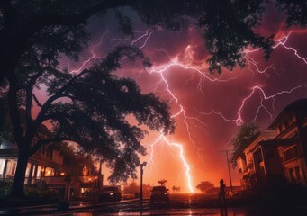 "Nocturnal Fury: A Nighttime Lightning Storm, Each Flash Unveiling Nature's Drama." Ai generated.
