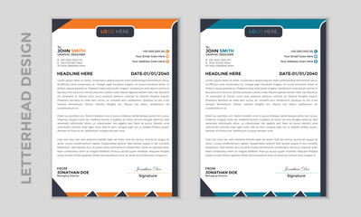 Modern corporate clean and professional business letterhead template design with color variation and bundle