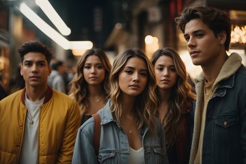 Obraz premium group of people in the street