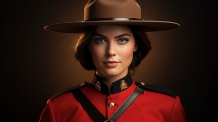 female canadian mountie - Royal Canadian Mounted Police. create using a generative ai tool 