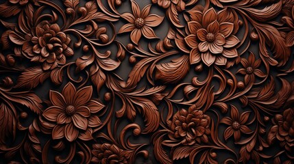 Leather floral pattern background. Pakistani ornamental pattern. create using a generative ai tool  - obrazy, fototapety, plakaty