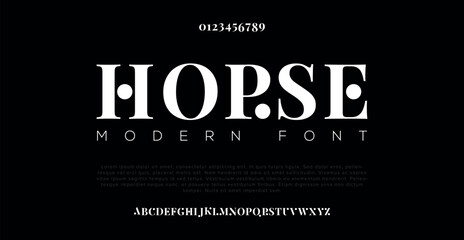 HOPSE modern, futuristic modern geometric font - obrazy, fototapety, plakaty